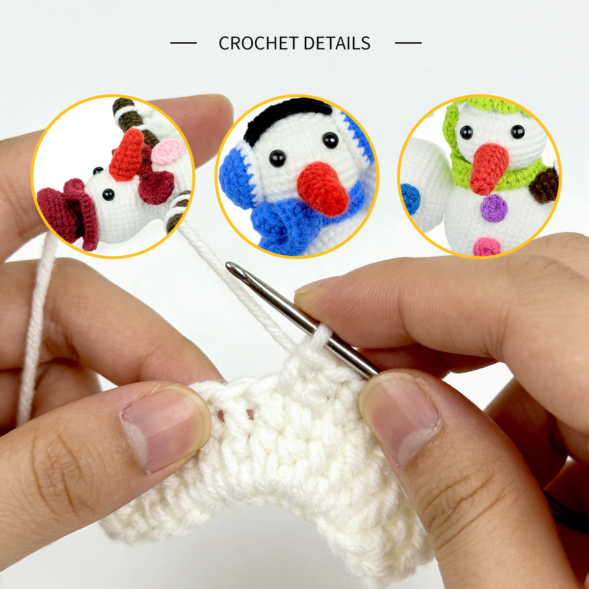 Handmade Crochet Stacked Snowmen - Amigurumi Christmas Holiday Decor