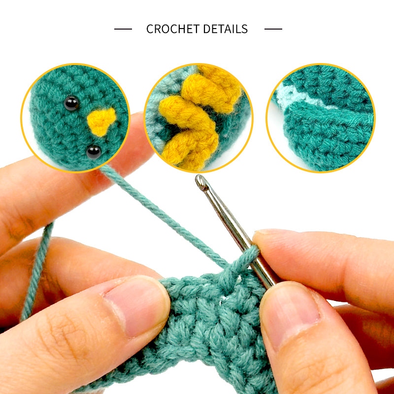 Green Crochet Bird Plush Toy, Handmade Amigurumi Animal Doll Gift