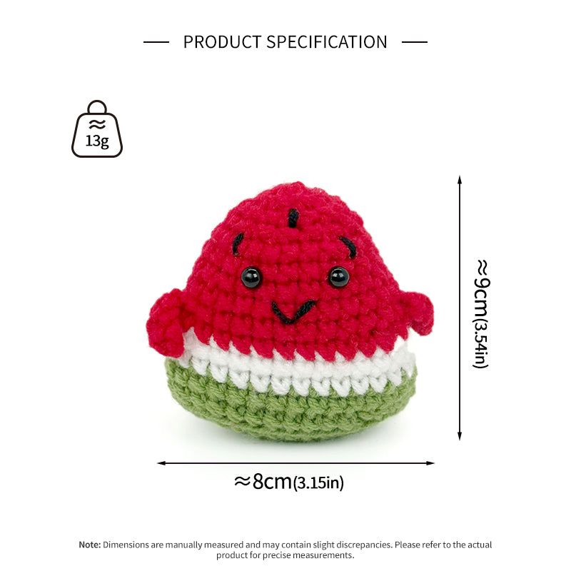 Crochet Watermelon Plush Toy, Handmade Amigurumi Fruit Doll Gift