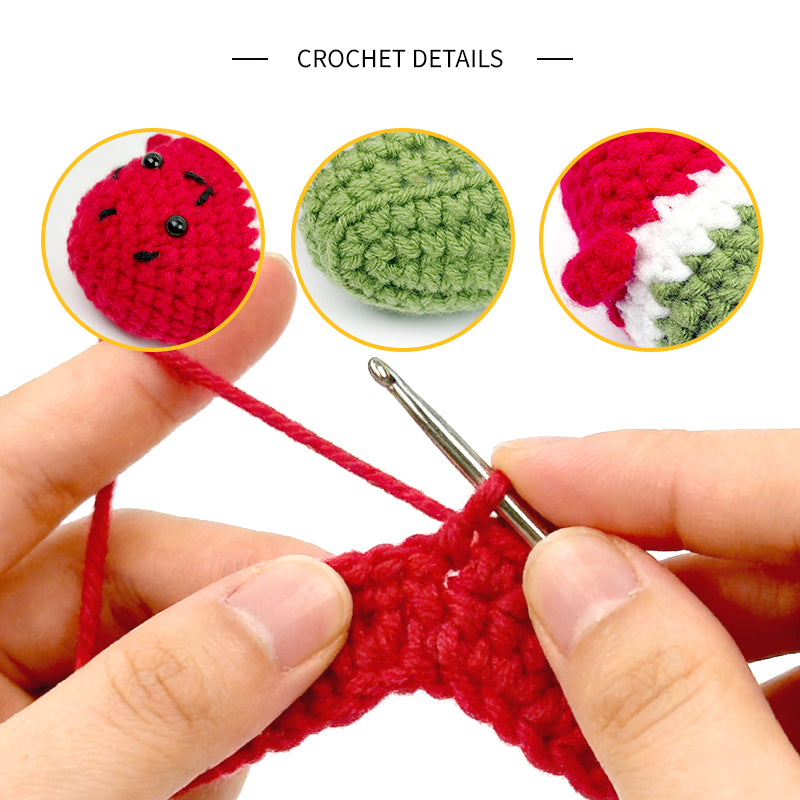 Crochet Watermelon Plush Toy, Handmade Amigurumi Fruit Doll Gift