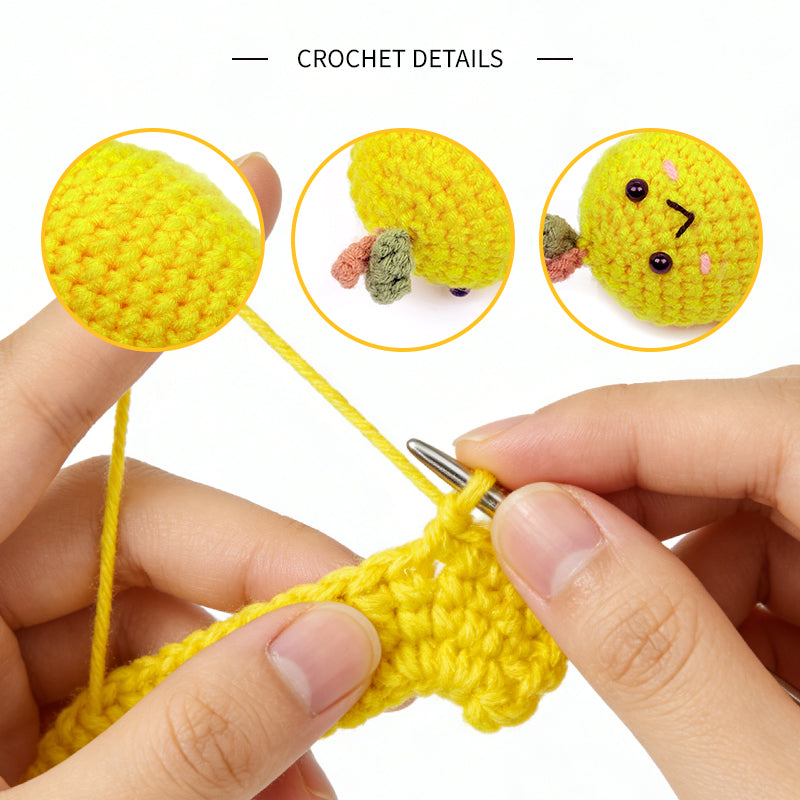 Crochet Lemon Plush Toy, Handmade Amigurumi Fruit Doll Gift