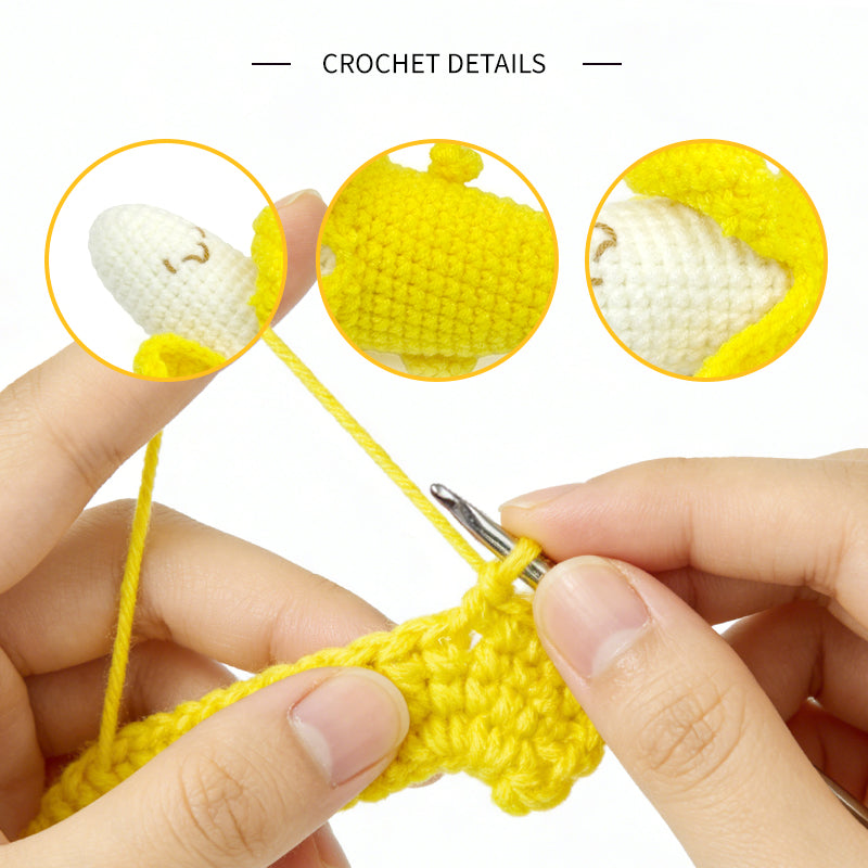 Crochet Banana Plush Toy, Handmade Amigurumi Fruit Doll Gift