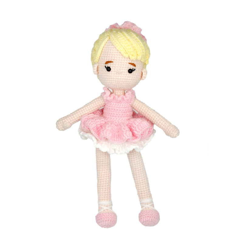 Crochet Ballerina Doll, Handmade Amigurumi Plush Toy for Kids Gift