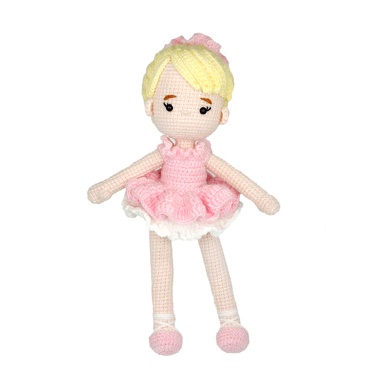 Crochet Ballerina Doll, Handmade Amigurumi Plush Toy for Kids Gift