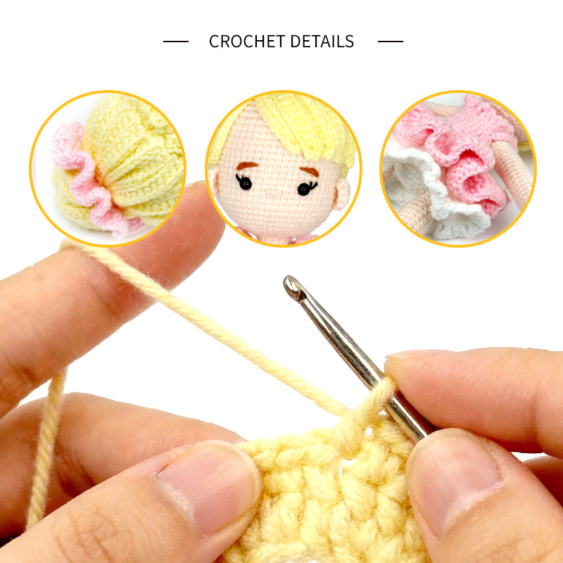 Crochet Ballerina Doll, Handmade Amigurumi Plush Toy for Kids Gift