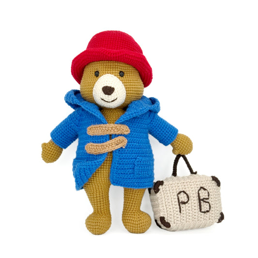 Crochet Travel Teddy Bear Doll, Handmade Amigurumi Plush Toy for Kids Gift