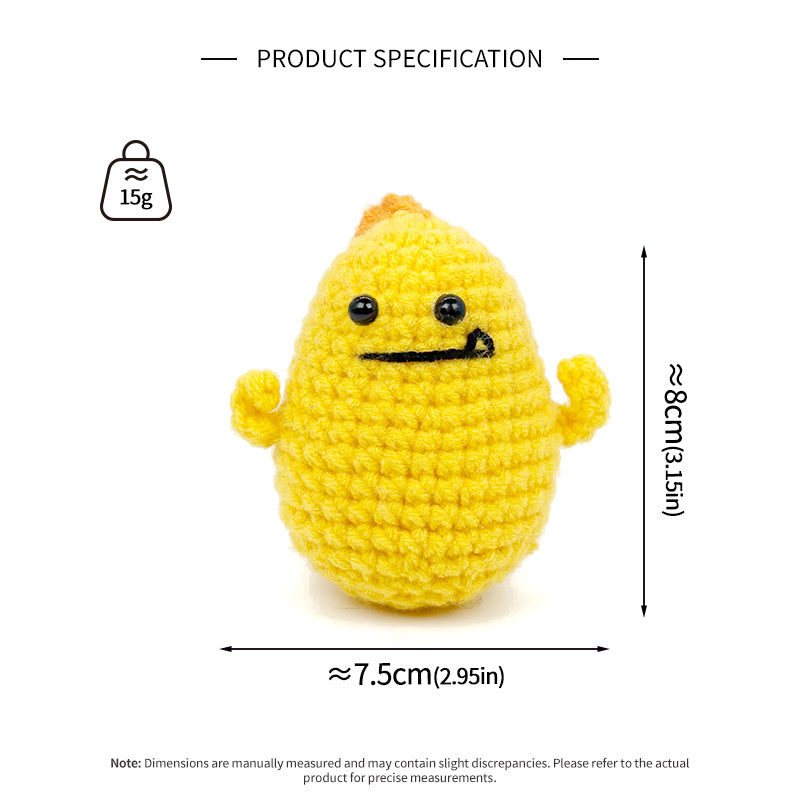 Crochet Lemon Plush Toy, Handmade Yellow Amigurumi Fruit Doll Gift
