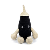 Minimalist Crochet Monster Plush - Black and Beige Amigurumi Nursery Decor