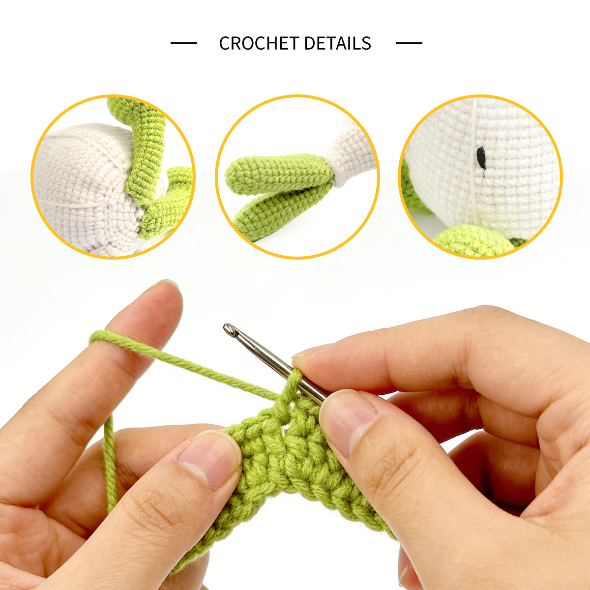 Funny Crochet Garlic Bulb Plush - Kawaii Amigurumi Vegetable Doll