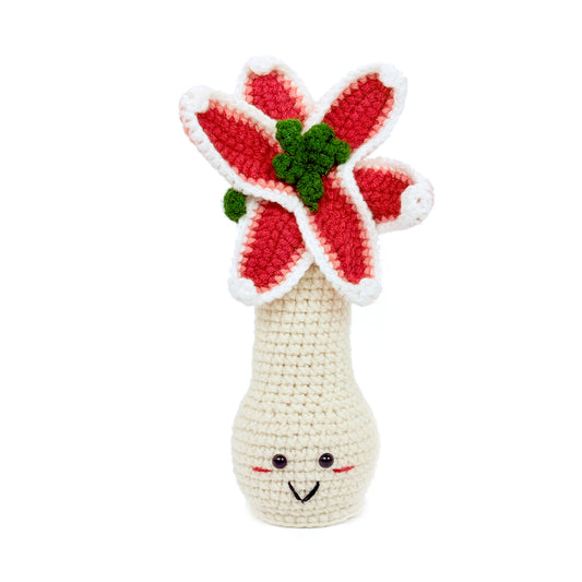 Crochet Flower Plant Plush, Handmade Amigurumi Root Doll Decor Gift