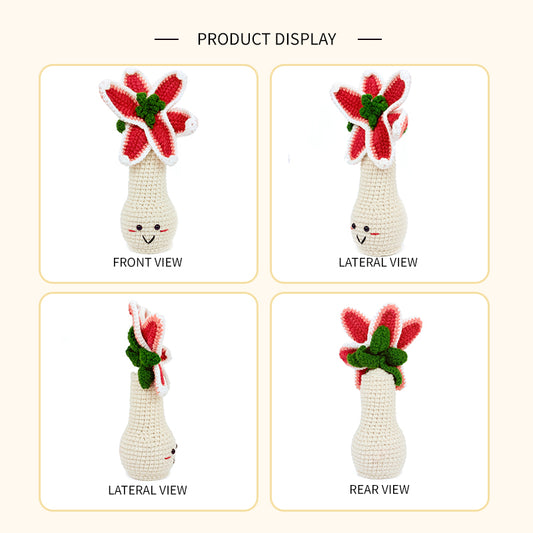 Crochet Flower Plant Plush, Handmade Amigurumi Root Doll Decor Gift