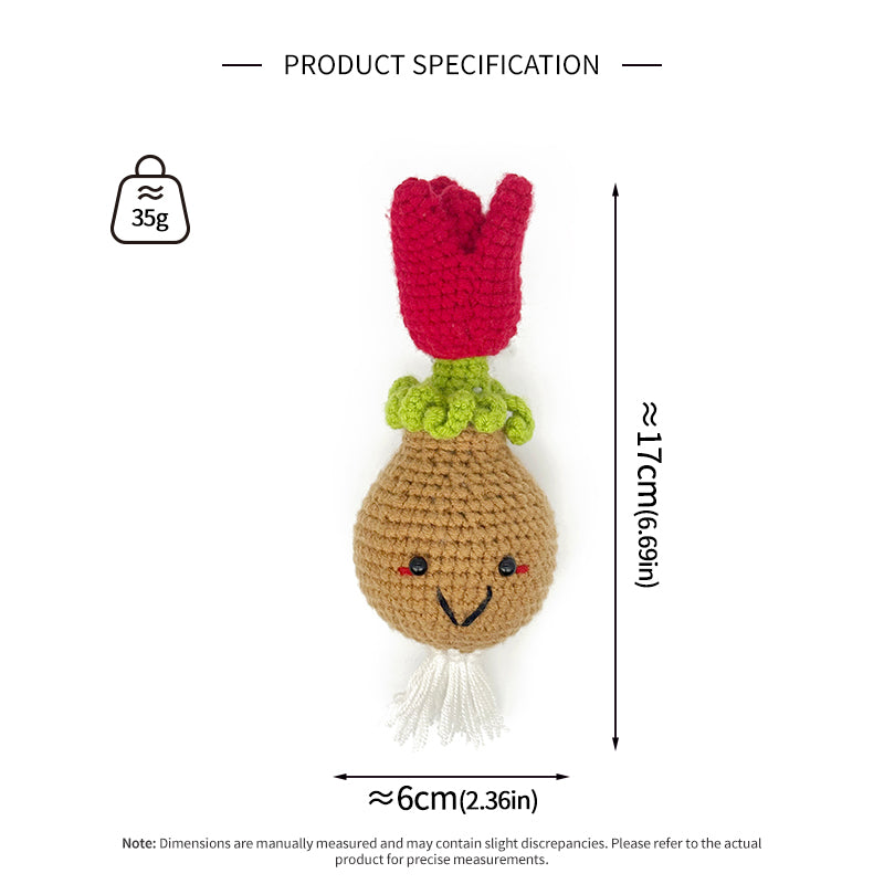 Crochet Flower Bulb Plush Toy, Handmade Amigurumi Plant Doll Gift