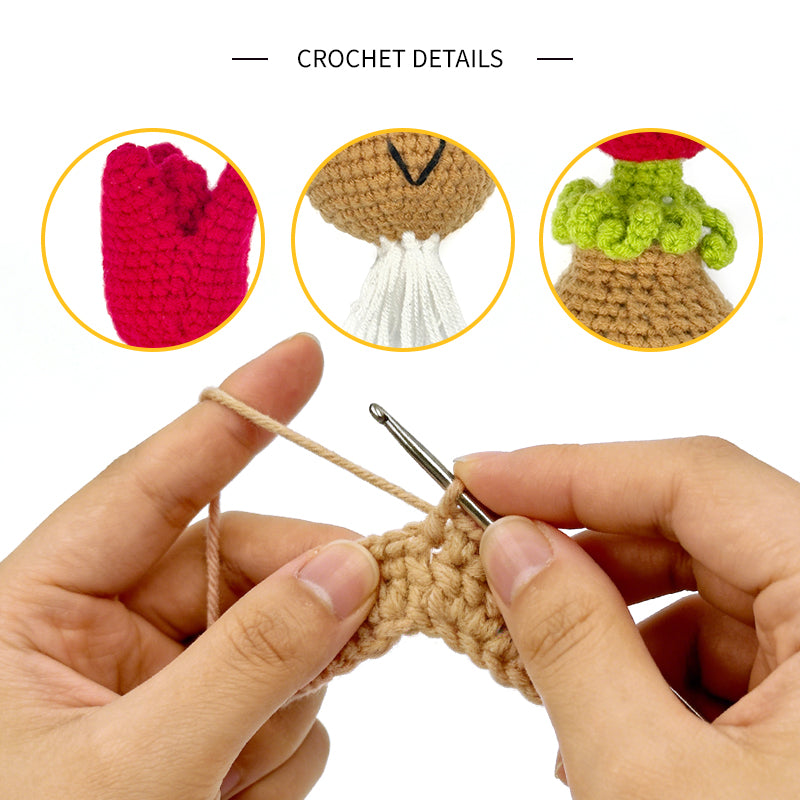 Crochet Flower Bulb Plush Toy, Handmade Amigurumi Plant Doll Gift