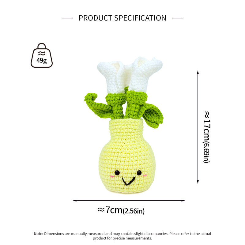 Crochet Calla Lily Flower Plush, Handmade Amigurumi Potted Plant Decor Gift