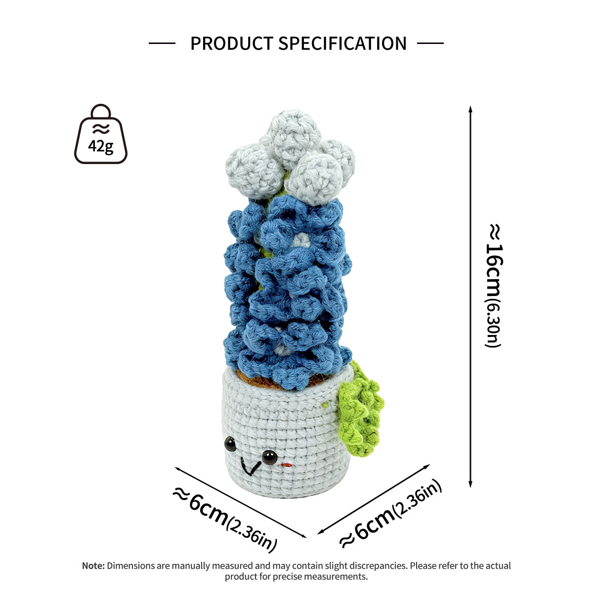 Handmade Crochet Hyacinth Plant - Kawaii Amigurumi Potted Flower Decor