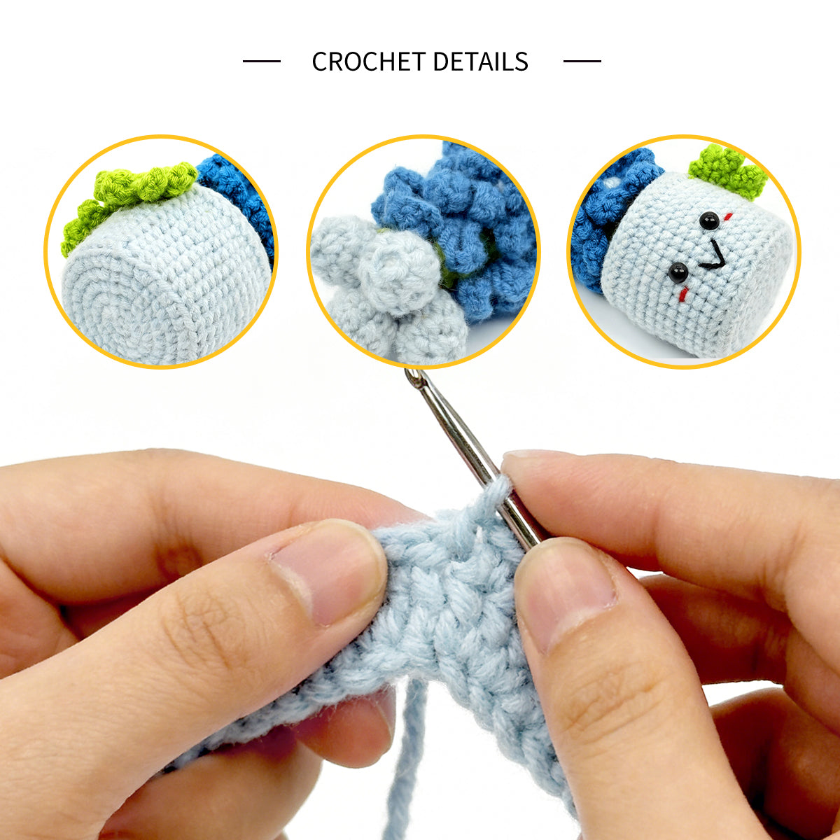 Handmade Crochet Hyacinth Plant - Kawaii Amigurumi Potted Flower Decor