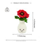 Crochet Red Flower Vase Plush, Handmade Amigurumi Floral Decor Gift