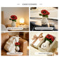 Crochet Red Flower Vase Plush, Handmade Amigurumi Floral Decor Gift