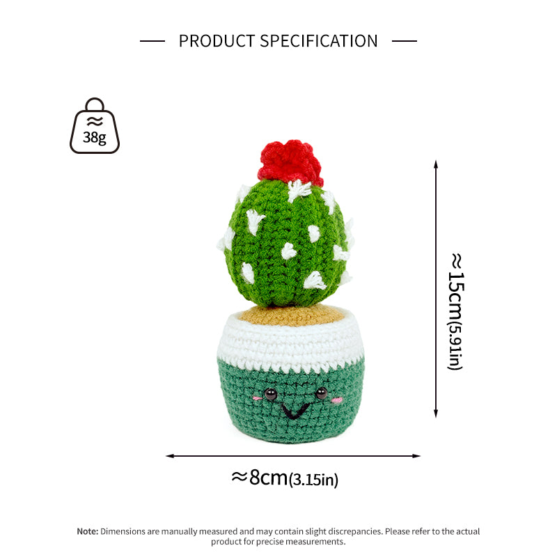 Crochet Cactus Plush, Handmade Amigurumi Potted Plant Decor Gift