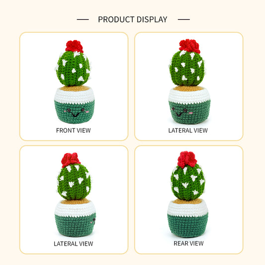Crochet Cactus Plush, Handmade Amigurumi Potted Plant Decor Gift