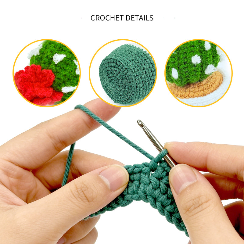 Crochet Cactus Plush, Handmade Amigurumi Potted Plant Decor Gift