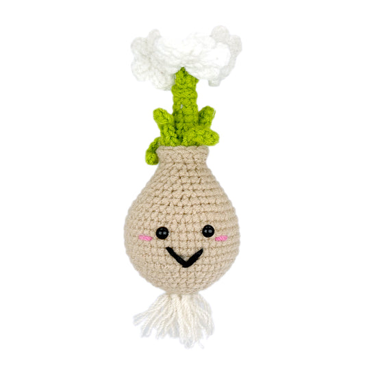 Crochet Radish Plush Toy, Handmade Amigurumi Root Vegetable Doll Gift