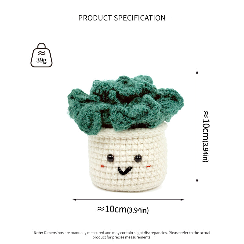Crochet Potted Plant Plush, Handmade Amigurumi Green Plant Decor Gift