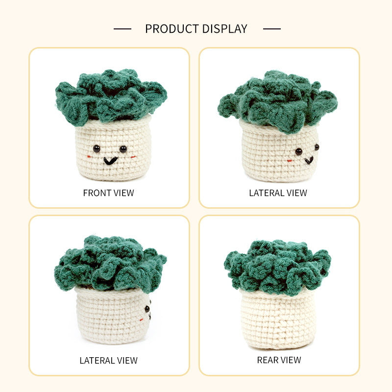 Crochet Potted Plant Plush, Handmade Amigurumi Green Plant Decor Gift