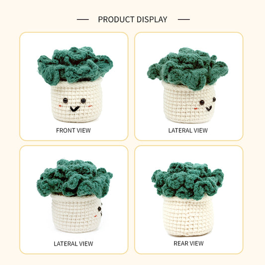 Crochet Potted Plant Plush, Handmade Amigurumi Green Plant Decor Gift