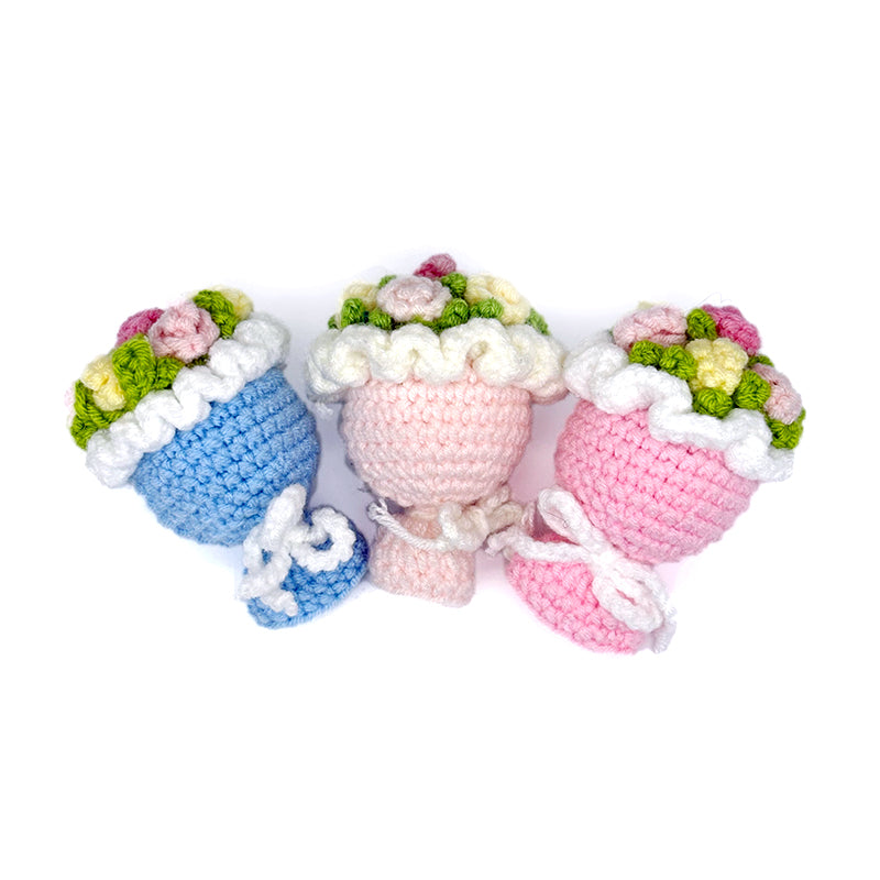 Crochet Mini Flower Bouquet Plush, Handmade Amigurumi Floral Gift Decor