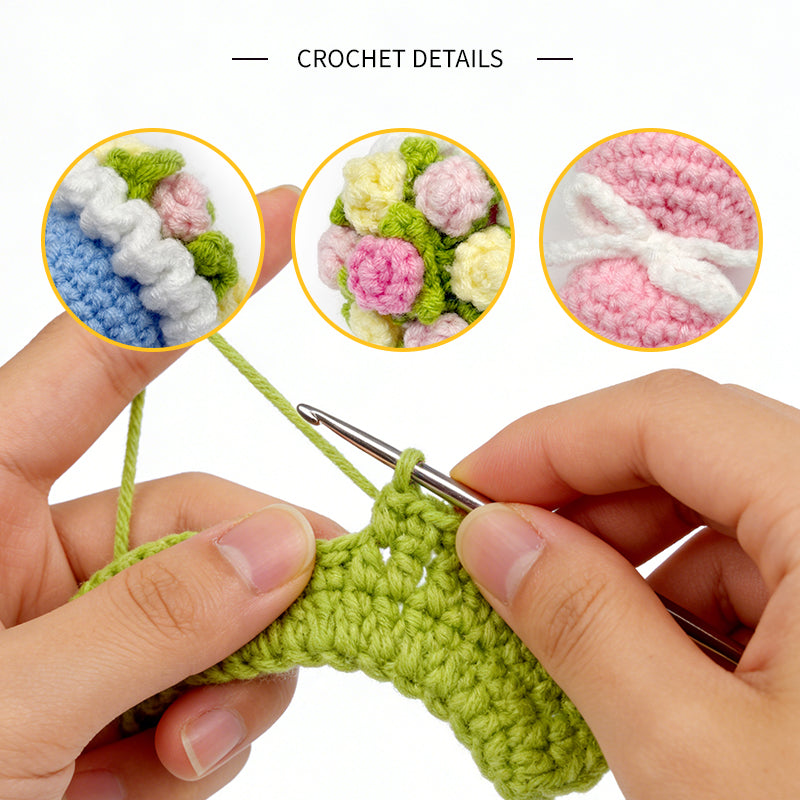 Crochet Mini Flower Bouquet Plush, Handmade Amigurumi Floral Gift Decor