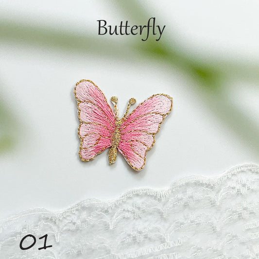 Gold-Edged Butterfly Embroidery Patch