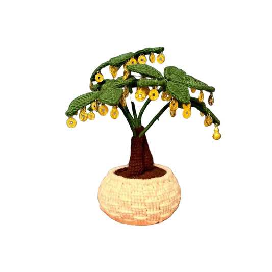 DIY Crochet Kit,Potted "Money Tree" — Handmade Yarn Craft & New Year's Gift