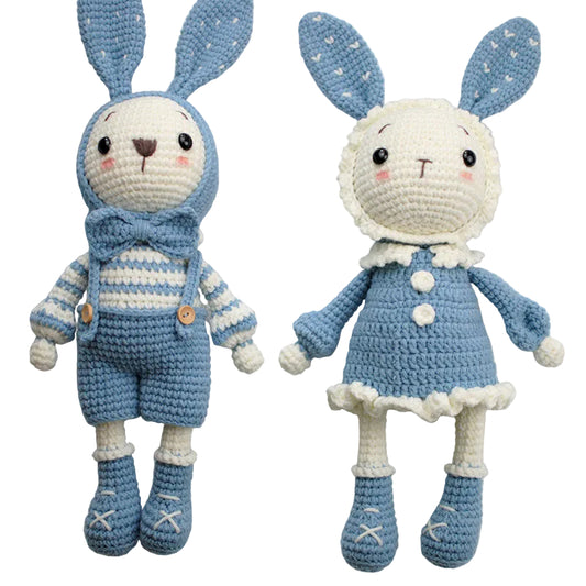 DIY Crochet Doll Kit Handmade Gift Yarn Doll Couple Rabbit for friend family