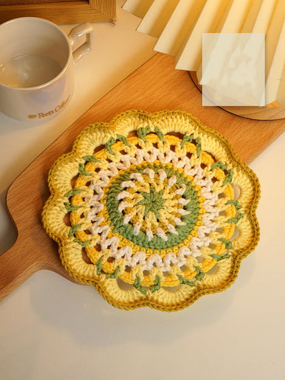DIY Mandala Insulated Coaster Crochet Kit for Beginners - Finished Placemat