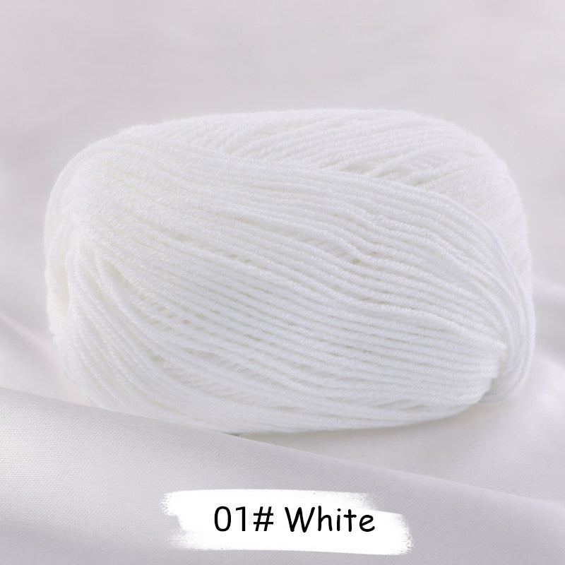 White yarn ball on a light gray background with '01# White' label.