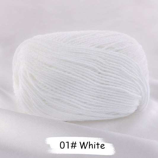 White yarn ball on a light gray background with '01# White' label.