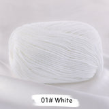 White yarn ball on a light gray background with '01# White' label.