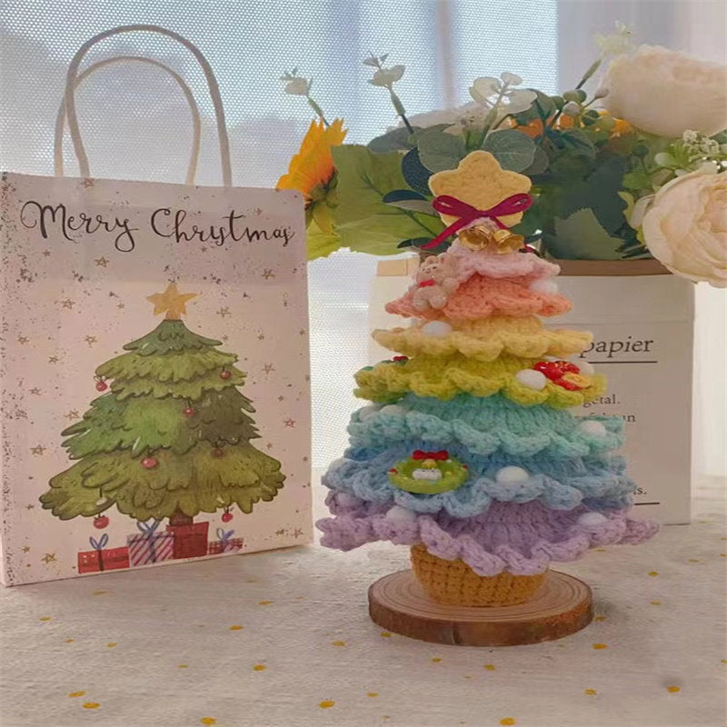 Christmas handmade diy knitting material package wool crochet Christmas tree gift for family, friends and children