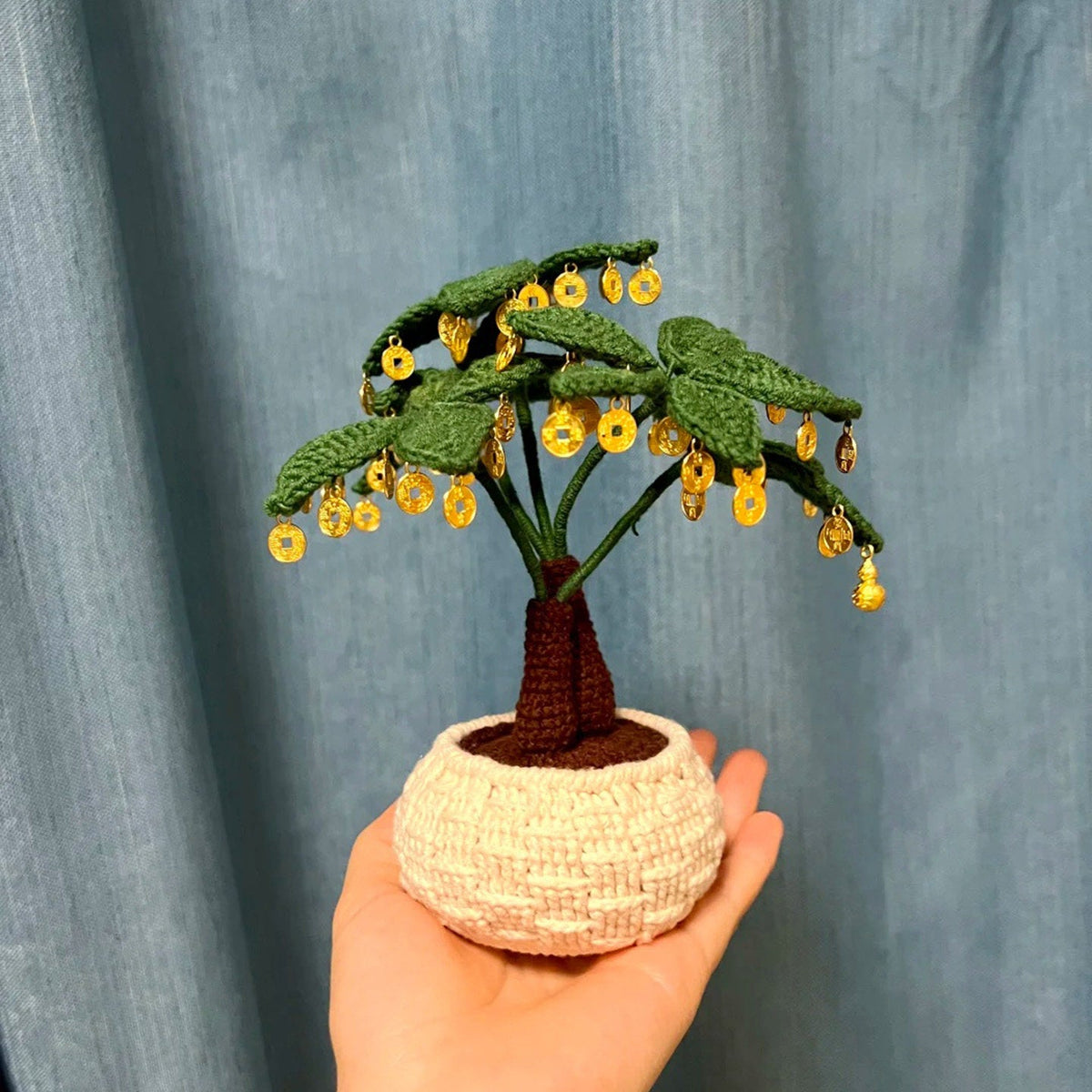 DIY Crochet Kit,Potted "Money Tree" — Handmade Yarn Craft & New Year's Gift