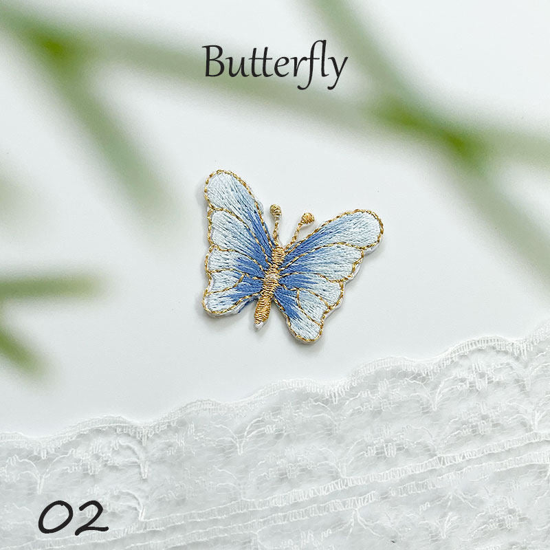 Gold-Edged Butterfly Embroidery Patch