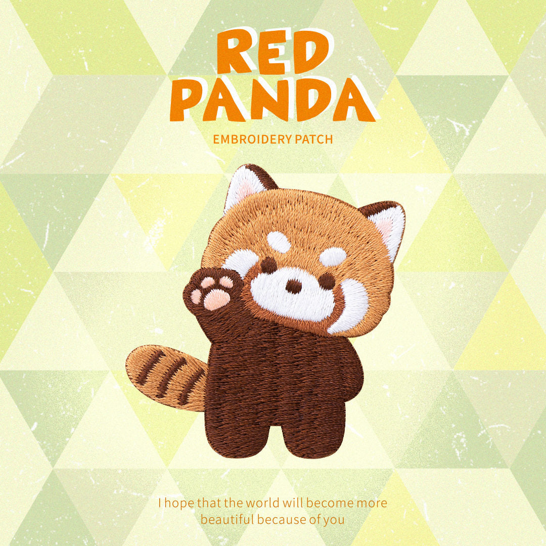 Adorable Red Panda Embroidery Patch