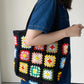 Granny Square Hand-Knitted Bag — Crochet DIY Kit | Wool Knit Camellia Shoulder Bag | Handmade Gift