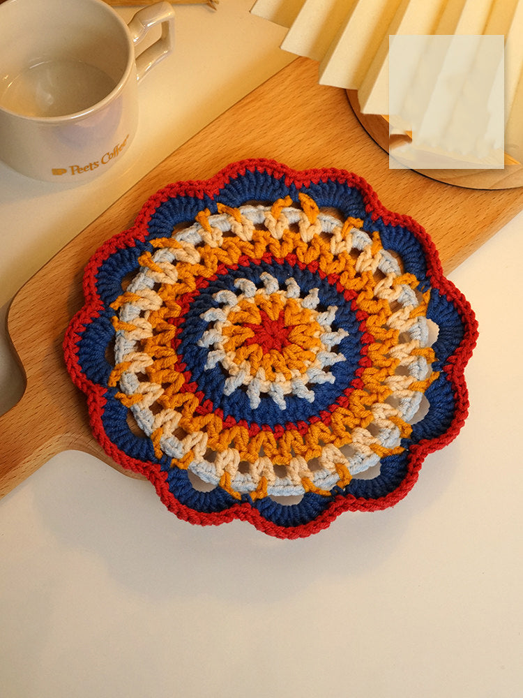 DIY Mandala Insulated Coaster Crochet Kit for Beginners - Finished Placemat