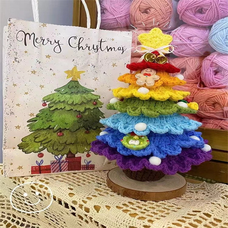 Christmas handmade diy knitting material package wool crochet Christmas tree gift for family, friends and children