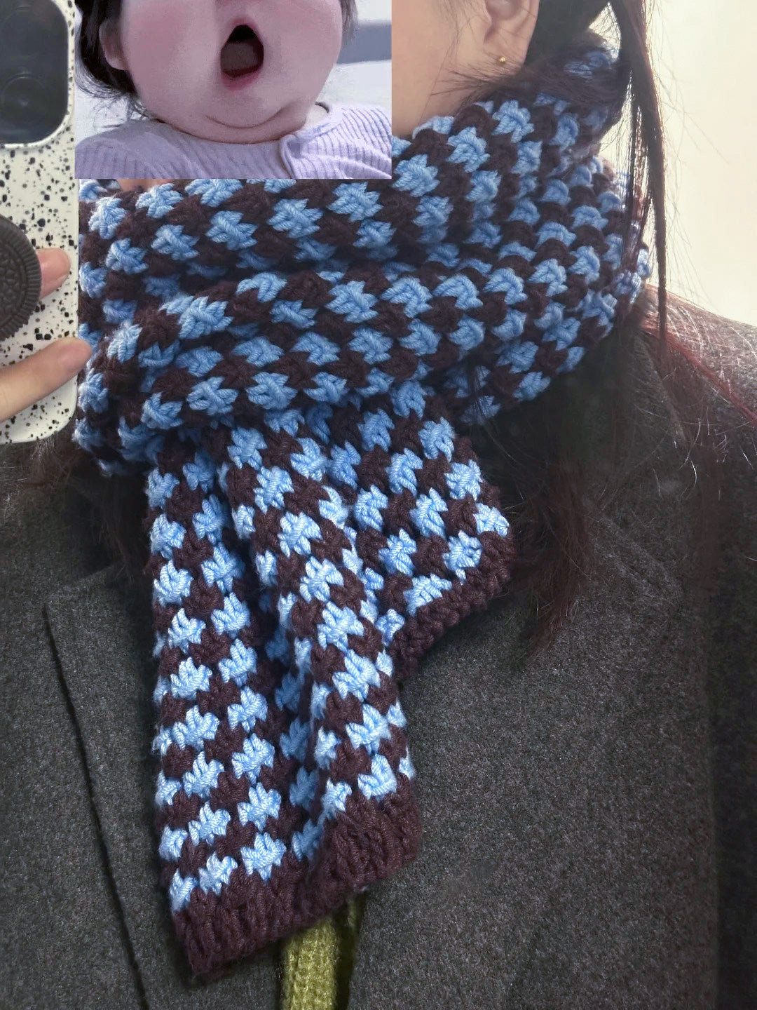 Star-Patterned Scarf DIY Crochet Kit — Hand-Knitting Materials with Chunky Yarn
