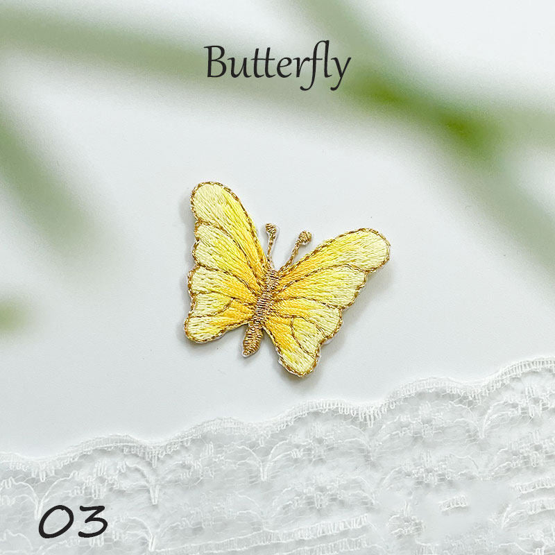 Gold-Edged Butterfly Embroidery Patch
