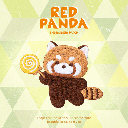 Adorable Red Panda Embroidery Patch