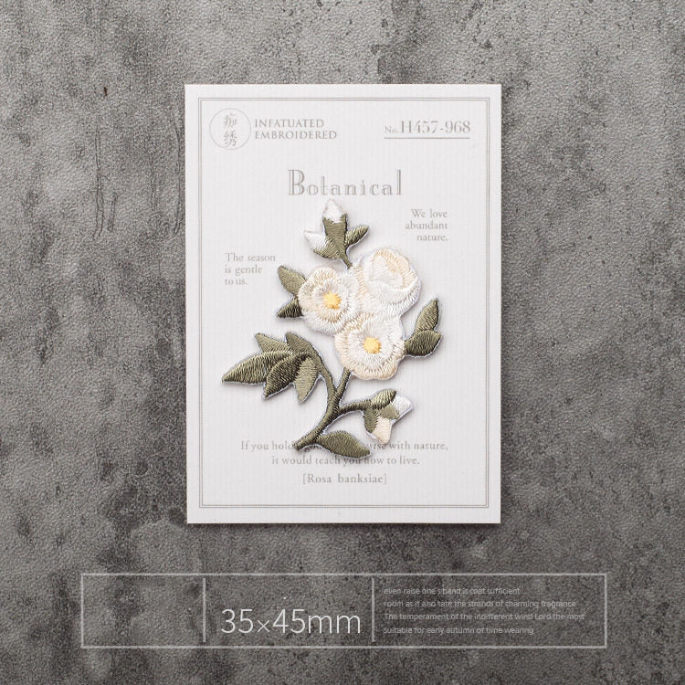 Fragrant Botanical Flower Embroidery Patch
