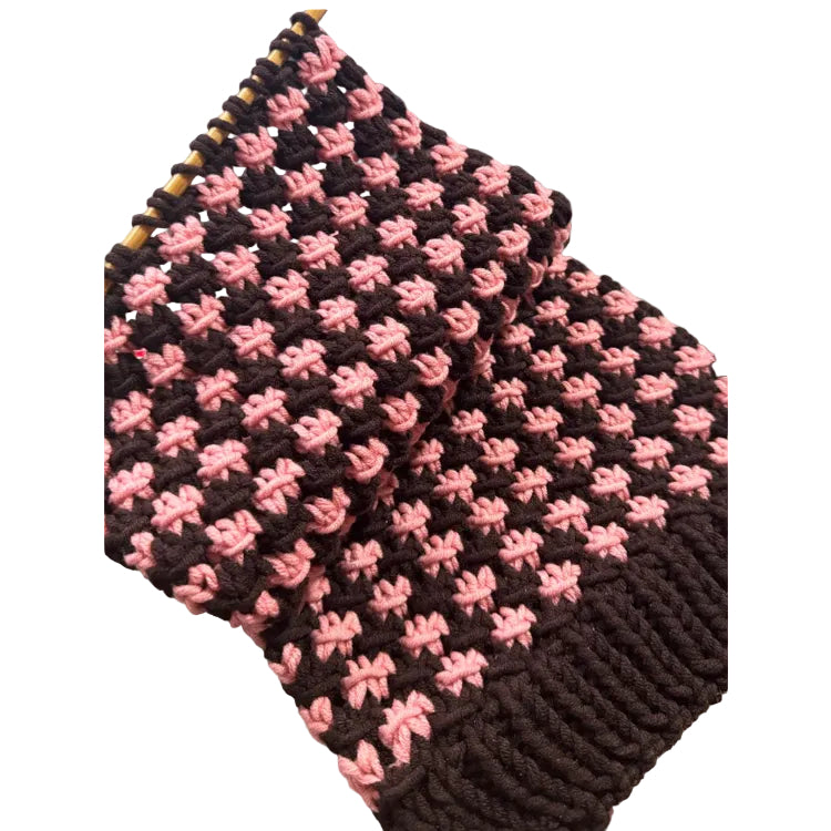 Star-Patterned Scarf DIY Crochet Kit — Hand-Knitting Materials with Chunky Yarn